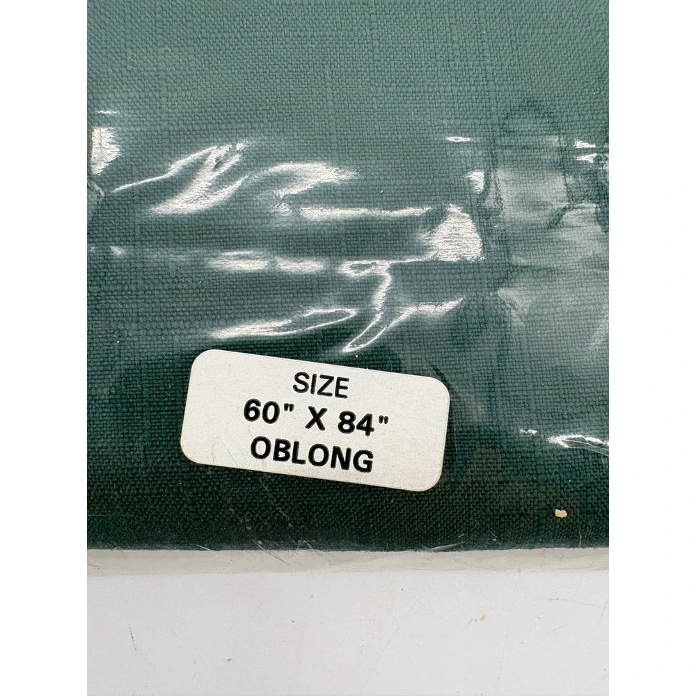 Bardwill Linens Tablecloth 60x84 Oblong Green Linen Ease Wrinkle Free New